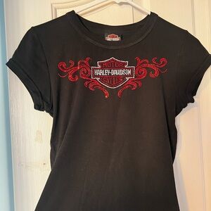 Harley-Davidson Black Tee with Red Accents